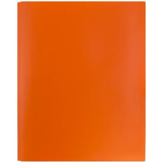 JAM 6pk POP 2 Pocket School Presentation Plastic Folders with Prong Fasteners Orange image {4}