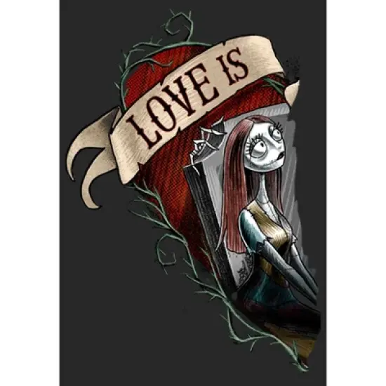 Women's The Nightmare Before Christmas Halloween Sally Heart Love Is T-Shirt image {1}