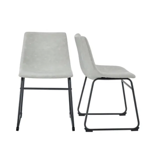 Set of 2 Laslo Modern Upholstered Faux Leather Dining Chairs - Saracina Home image {11}