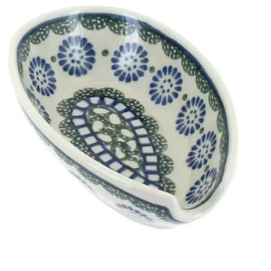 Blue Rose Polish Pottery 381 Ceramika Artystyczna Small Spoon Rest image {12}