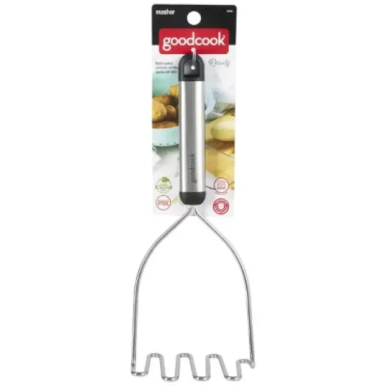 GoodCook Ready Wire Potato Masher: Stainless Steel & Plastic, Dishwasher-Safe, Black, 12" Length, 4" Width image {2}