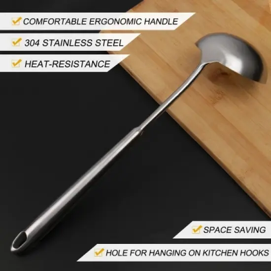 Unique Bargains Restaurant Kitchen Cooking Utensil Soup Ladle 14 Inch Silver Tone 1 Pc image {5}