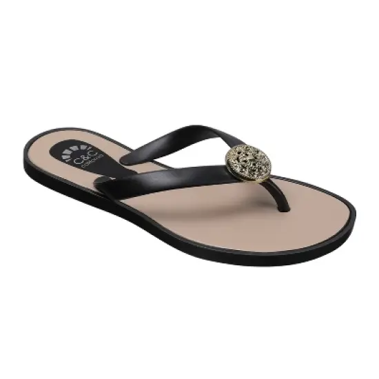 C&C California Women's Gold Medallion Flip Flop Thong Sandal image {6}