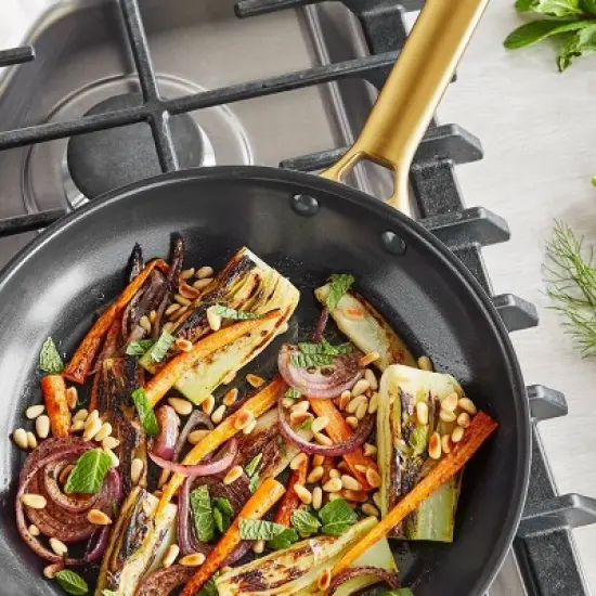 GreenPan Reserve 12" Frypan with Helper Handle & Lid Black image {4}