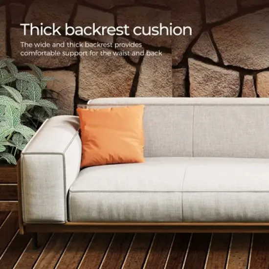 Luck Live 111.81 inch soft cushion sofa with throw pillows image {4}