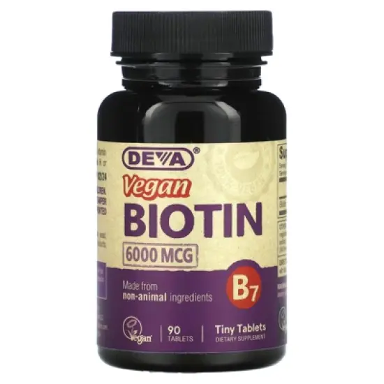 Deva Vegan Biotin, 90 Tablets (6,000 mcg per Tablet) image {4}