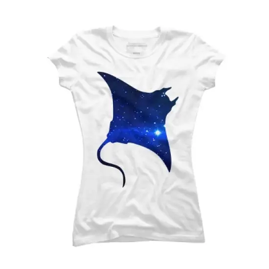 Junior's Design By Humans Space Manta Ray By Shrenk T-Shirt image {4}