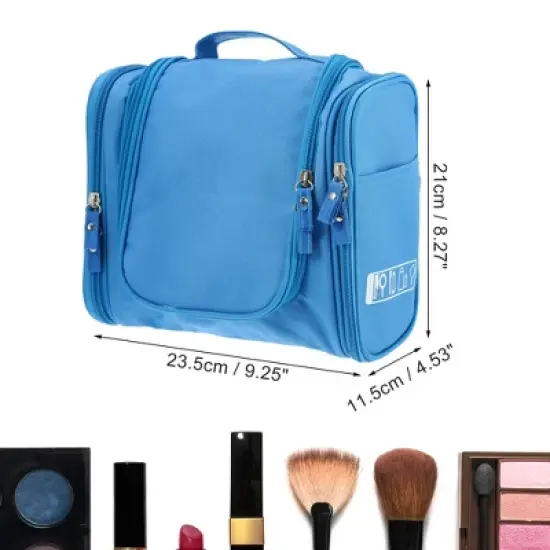Unique Bargains Travel Makeup Bag Travel Toiletry Organizer Makeup Brush Holder Waterproof Oxford Cloth 1 Pcs image {3}