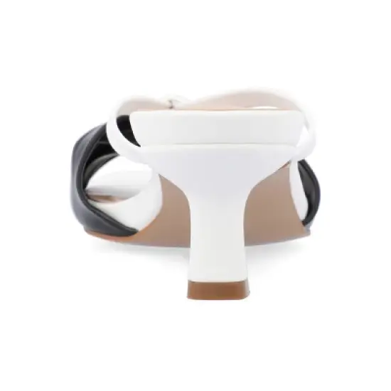 Journee Collection Womens Starling Kitten Heel Two Tone Open Toe Pumps image {2}