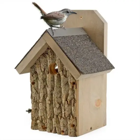 Uncle Dunkels Ultimate Wren and Chickadee Birdhouse; Rustic Handmade Small Bird Nesting Box image {8}