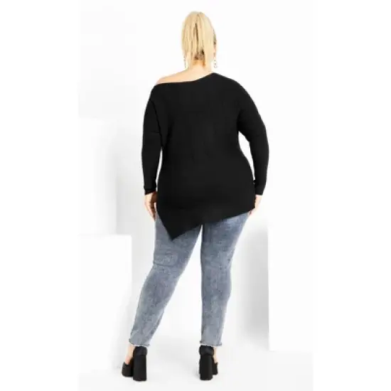 Women's Plus Size Lean In Jumper - black | CITY CHIC image {4}