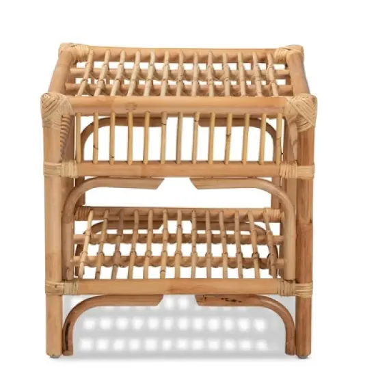 Rose Rattan End Table Natural/Brown - bali & pari image {2}