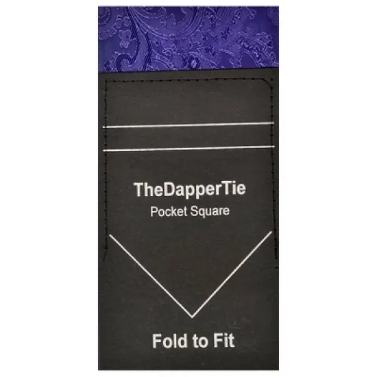 TheDapperTie - New Men's Paisley Flat Pre Folded Pocket Square on Card image {12}