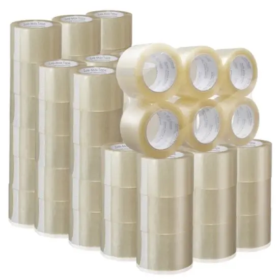Sure-Max Extra-Wide Shipping & Packing Tape (3" x 110 yard/330' each) - Moving & Adhesive Carton Sealing - 2.0mil Clear - 72 Rolls image {1}