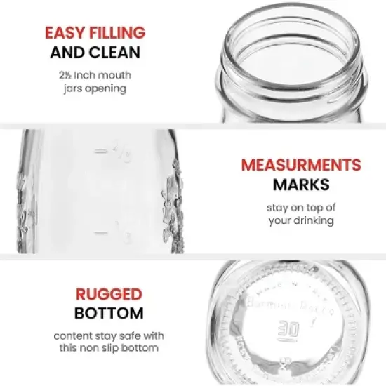 Bormioli Rocco Quattro Stagioni Bottle (Set of 12), Embossed Glass Jars with Twist Top Lid - Glass Bottles, Dishwasher Safe - Made in Italy image {7}