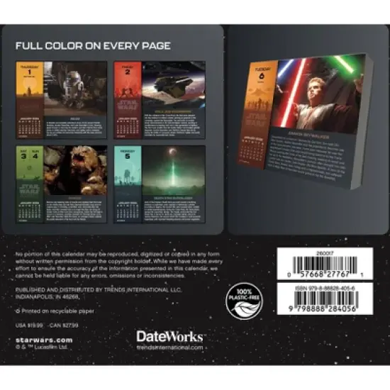 Star Wars 2026 Dayata Time 6.12"x5.37" Box Calendar image {7}