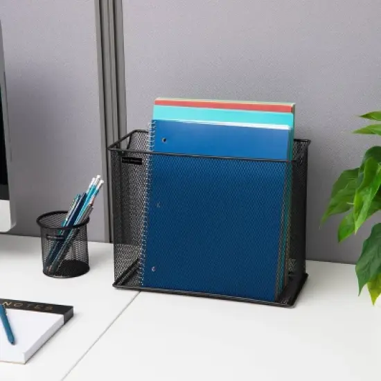 Mesh Desk File Black - Mind Reader: Metal File Organizer & Holder, Desk File Folder Storage Bin, No Assembly Required image {5}