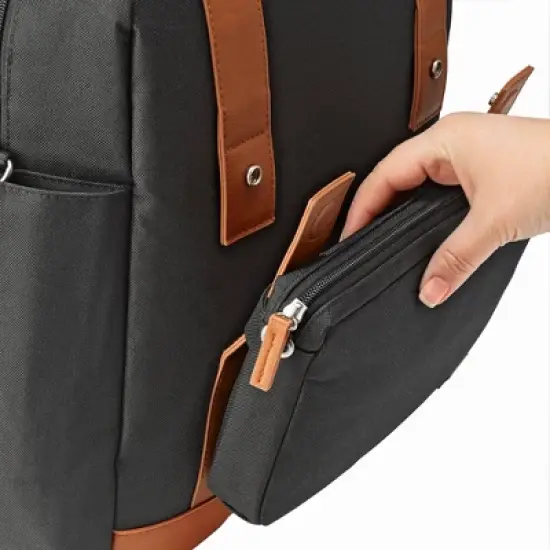 JJ Cole Bloomfield Modular Knapsack Diaper Bag Onyx & Ivory image {2}