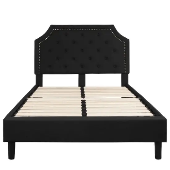 Emma and Oliver Arched Tufted Upholstered Platform Bed image {8}