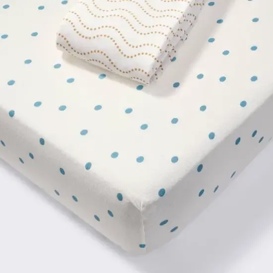 Fitted Jersey Crib Sheet - Dots & Squiggles - 2pk - Cloud Island&trade; image {4}
