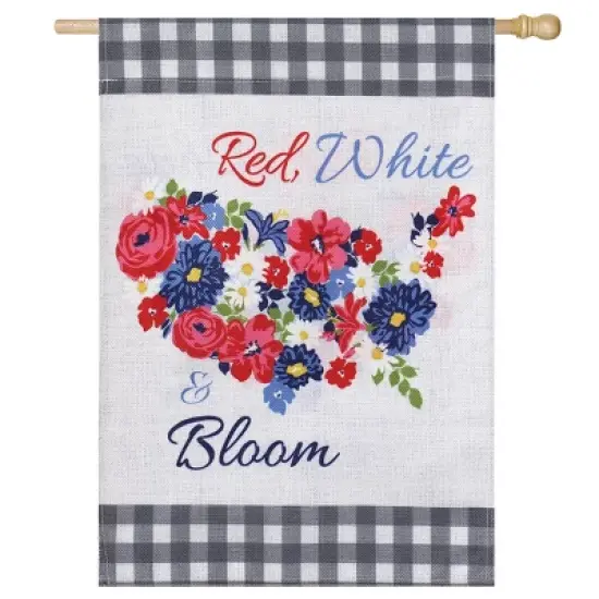 Evergreen (Meadow Creek)Red, White, Bloom, House Burlap image {1}