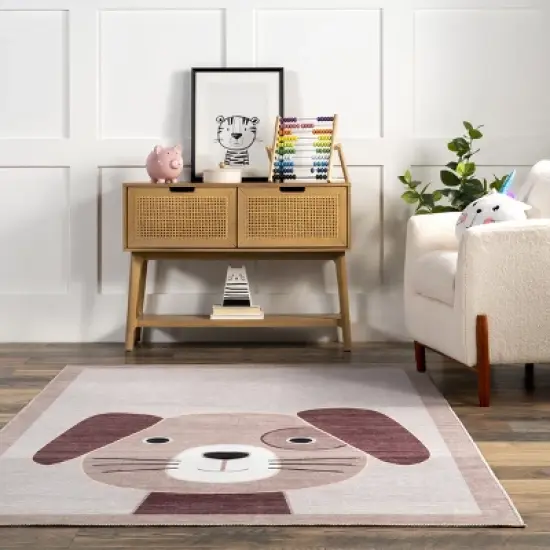 nuLOOM Rizzo Puppy Kids Machine Washable Area Rug image {7}