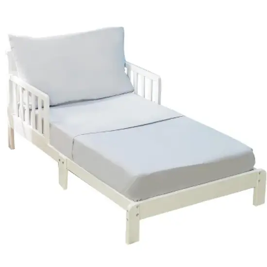 EVERYDAY KIDS 3 Piece Toddler Sheet Set - Soft Microfiber Toddler Bedding - Includes a Flat Sheet, a Fitted Sheet and a Pillowcase - Solid Grey image {3}