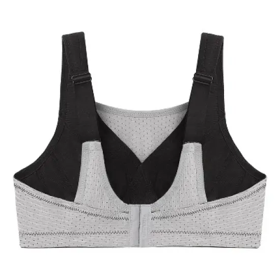 Glamorise Womens Custom Control Sports Wirefree Bra 1166 Black/Grey image {4}