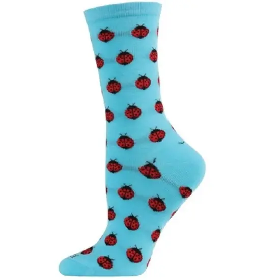 Memoi Ladybug Bamboo Blend Crew Sock image {4}