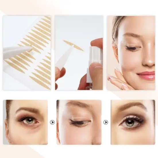 Unique Bargains 3 Sizes Double Eyelid Tape with Fork Tweezers 960 Pcs 1 Set image {4}