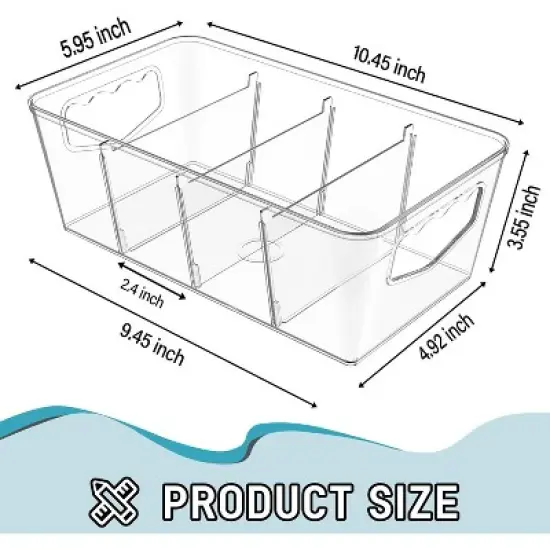 MaseiKar Clear Storage Organizer Bins 12 Pack Plastic Pantry Organization, Stackable Cabinet Containers for Kitchen, Fridge, Countertops image {1}