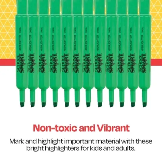 School Smart Tank Style Highlighters, Chisel Tip, Green, Pack of 12 image {3}