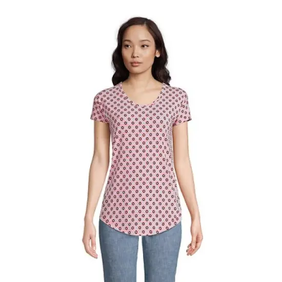 Lands' End Women's Short Sleeve Lightweight Uneck Tshirt image {2}