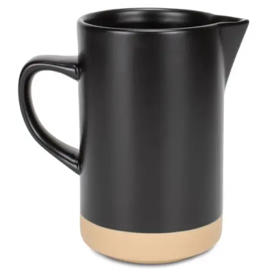 Nat & Jules Raw Bottom Matte Black 40 ounce Ceramic Pitcher Jug image {5}