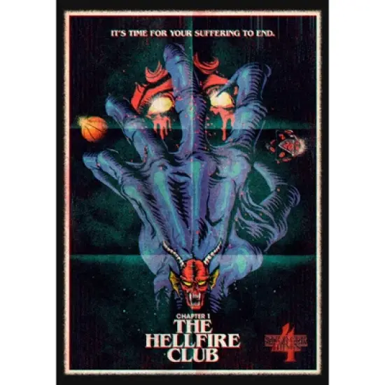 Girl's Stranger Things Retro Hellfire Club Poster T-Shirt image {1}