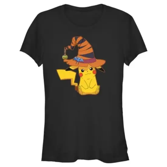 Junior's Pokemon Halloween Pikachu Witch Hat T-Shirt image {3}