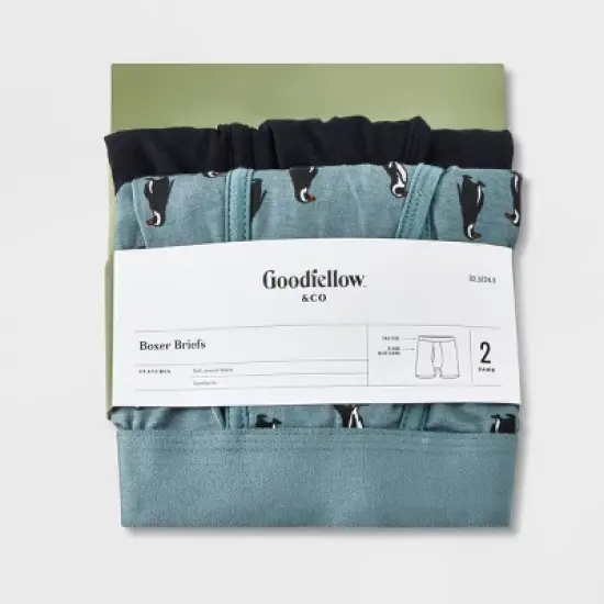 Men's Penguin Print Boxer Briefs 2pk - Goodfellow & Co&trade; Gray image {1}