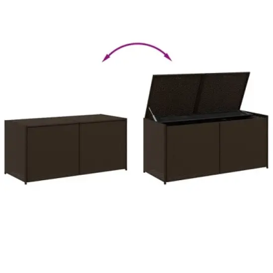 vidaXL Garden Storage Box Brown 74.8 Gallon Poly Rattan image {6}