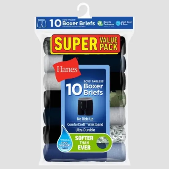 Hanes Boys' 10pk Camo Soft Comfort Boxer Briefs - Colors May Vary image {3}