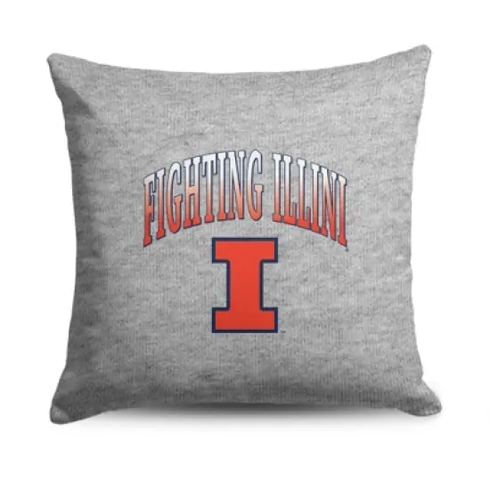 NCAA Illinois Fighting Illini 16" Heather Gray Sweatshirt Pillow image {5}