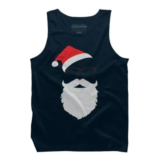 Men's Design By Humans Hipster Santa Face with Hat beard & Glasses Christmas By TronicTees Tank Top image {5}