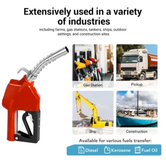 Mojgar Automatic Fuel Nozzles 3/4", Auto Shut Off Fuel Transfer Nozzle with 360&deg; Swivel Joint, Hook,13/16"(OD=20mm) Spout image {6}