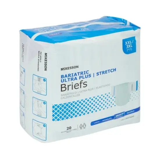McKesson Bariatric Ultra Plus Stretch Incontinence Briefs, Unisex, 2XL/3XL image {2}