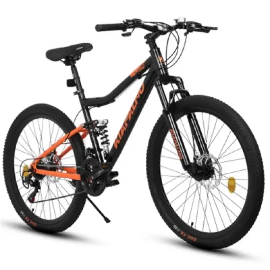 VASIP 26 Inch Mountain Bike, 21 Speed with High-Carbon Steel Frame Bike, Dual Disc Brake Mountain Bicycle for Men Womens Adult image {1}