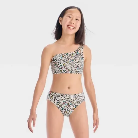 Girls' Leopard Swimsuit Bottom - art class&trade; Black image {2}