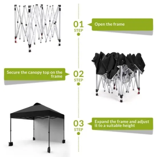 10x10 Pop Up Canopy with Sidewalls for Outdoor, Portable Outdoor Canopy with One Push Setup, Easy Set-Up Waterproof Pop Up Tent for Outdoor Party image {4}