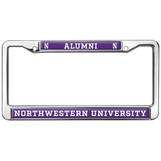 Northwestern University Alumni Logo Full Size Standard License Plate Metal Frame image {6}
