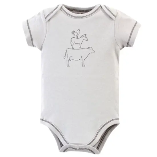 Touched by Nature Organic Cotton Bodysuits 5pk, Farm Friends image {5}