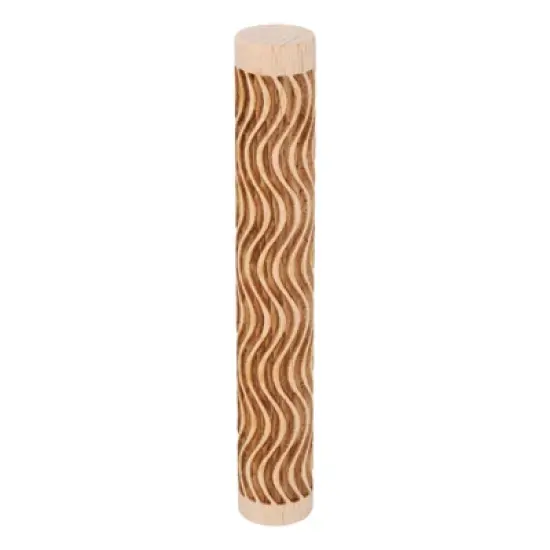 Unique Bargains Wood Clay Grain Texture Carved Fine Baking DIY Rolling Pins image {5}