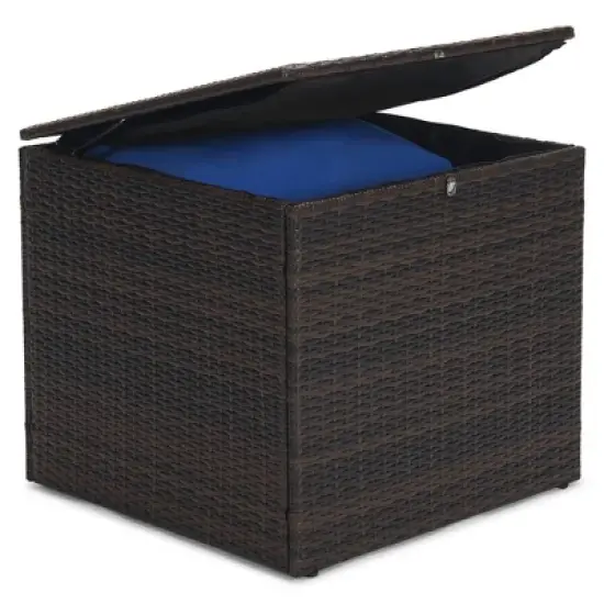 6pc Wicker Outdoor Conversation Set Royal Blue/Dark Brown - EDYO LIVING image {12}